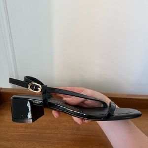 Stuart Weitzman patent leather sandals